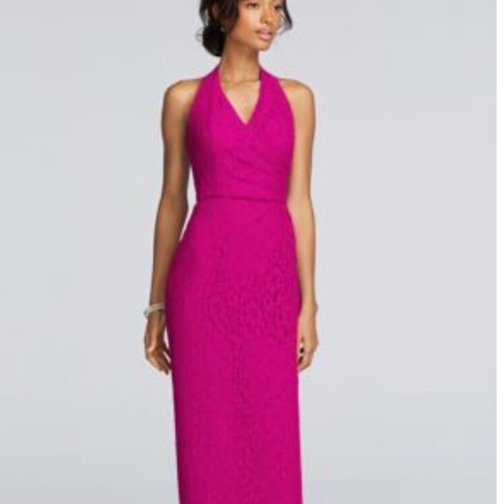 David’s bridal All Over Lace Halter Sheath Dress